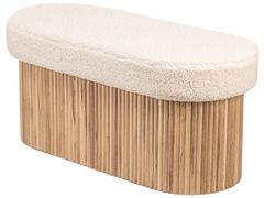 Panca contenitore in legno con rivestimento boucl� bianco&nbsp;BAOTSU - NORDLYS