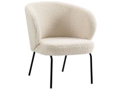 Poltrona in metallo e boucl� bianco&nbsp;BERGEN - NORDLYS