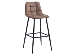 Set di 2 sgabelli da bar in metallo e simil camoscio marrone&nbsp;BJORN - NORDLYS