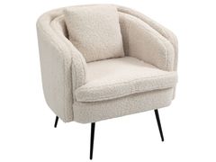 Poltrona lounge in metallo e boucl� bianco&nbsp;DUKE - NORDLYS