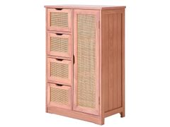 Credenza contenitore in legno di noce e rattan&nbsp;KIEL - NORDLYS