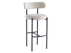 Set di 2 sgabelli da bar in metallo e velluto beige&nbsp;LARS - NORDLYS