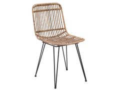 Sedia in metallo e rattan naturale&nbsp;LUMPUR - NORDLYS