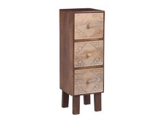 Cassettiera a 3 cassetti in legno massello di mango scuro&nbsp;MADURAI - NORDLYS