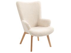 Poltrona in legno massello e boucl�&nbsp;MALM� - NORDLYS