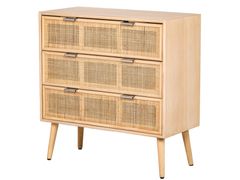 Cassettiera a 3 cassetti in legno e rattan naturale&nbsp;MANILLA - NORDLYS