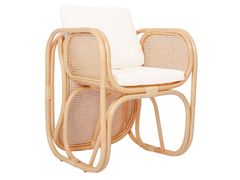 Poltrona in rattan naturale e tessuto beige&nbsp;MOROTAI - NORDLYS