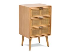 Settimanale a 3 cassetti in legno e rattan naturale&nbsp;NAGOYA - NORDLYS
