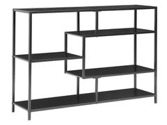 Scaffale a 5 livelli con vani contenitore in metallo nero&nbsp;ODDA - NORDLYS