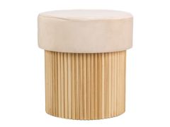 Pouf in velluto con base in legno&nbsp;OTSU  - NORDLYS