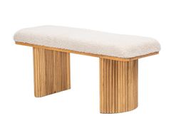 Panca in legno massello e boucl�&nbsp;PIREUS - NORDLYS