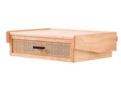 Comodino sospeso in legno e rattan naturale&nbsp;PITEA - NORDLYS