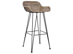 Set di 2 sgabelli da bar in metallo e fibre naturali&nbsp;REOK - NORDLYS