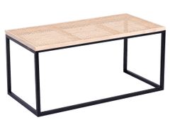 Tavolino da caff� industriale in rattan e metallo nero&nbsp;SAPPORO - NORDLYS