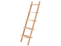 Scaffale a scala da parete a 5 ripiani in legno massello naturale&nbsp;SMOGEN - NORDLYS