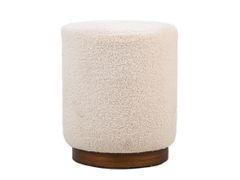 Pouf in boucl� con base in legno&nbsp;SOKA - NORDLYS