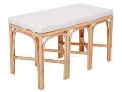 Panca in rattan naturale e tessuto beige&nbsp;SULAWESI - NORDLYS