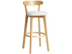Set di 2 sgabelli da bar in legno e tessuto boucl�&nbsp;VITORIA - NORDLYS