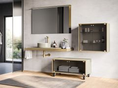 Mobile lavabo componibile in legno e vetro&nbsp;CM FRAME / CM103 - NOVELLINI