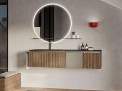 Mobile lavabo componibile sospeso in legno con lavabo integrato&nbsp;LAB 39 / LA106 - NOVELLINI