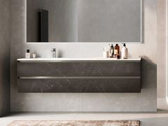 Mobile lavabo sospeso componibile in gres porcellanato con lavabo integrato&nbsp;LAB 39 / LA101 - NOVELLINI