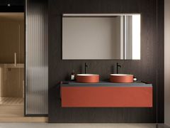 Mobile lavabo sospeso doppio in legno&nbsp;SIDE / SI102 - NOVELLINI