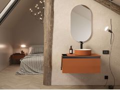 Mobile lavabo singolo sospeso in legno&nbsp;SIDE / SI103 - NOVELLINI