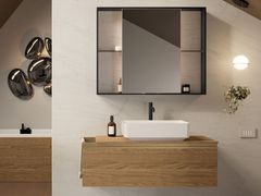 Mobile lavabo singolo sospeso in legno&nbsp;SIDE / SI105 - NOVELLINI