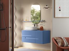 Mobile lavabo singolo in legno con specchio&nbsp;TRACK / TR102 - NOVELLINI