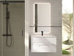 Mobile lavabo singolo in legno con specchio&nbsp;TRACK / TR103 - NOVELLINI