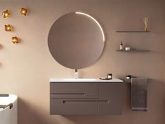 Mobile lavabo singolo in legno con lavabo integrato&nbsp;TRACK / TR105 - NOVELLINI