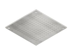 Soffione doccia quadrato a soffitto in acciaio inox con cromoterapia&nbsp;BOX149490RGBS - NEVE RUBINETTERIE