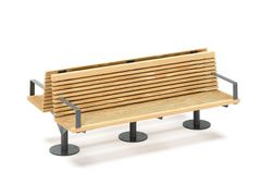 Panchina in rovere con braccioli&nbsp;LUGNET - NOLA INDUSTRIER