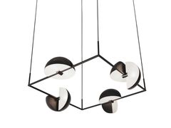 Lampada a sospensione a LED in acciaio&nbsp;TRAPEZE QUARTETTE - OBLURE