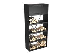 Portalegna in acciaio verniciato a polvere&nbsp;OFYR WOOD STORAGE BLACK 100 - FYRON GROUP