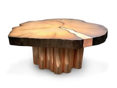 Tavolino in legno con base in rame ORGAN - NORD MOOD