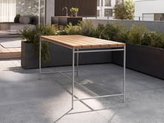 Tavolo da giardino rettangolare in acciaio inox e teak&nbsp;KARLSRUHER TABLE - PHOS DESIGN