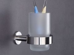 Portaspazzolino a muro in acciaio inox e vetro&nbsp;ATG-GB - PHOS DESIGN