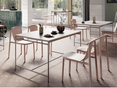 Tavolo rettangolare in acciaio inox e legno&nbsp;KARLSRUHER TABLE - PHOS DESIGN