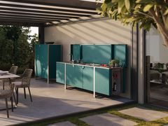 Cucina da esterno con piano unico centrale&nbsp;N�VA - LEVIGMATIC