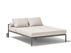 Letto da giardino in tessuto acrilico con ruote&nbsp;RIVOLI - POINT