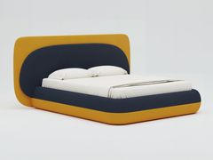 LETTO MATRIMONIALE IN TESSUTO CON TESTIERA ALTA&nbsp;MACY - PAOLO NESI