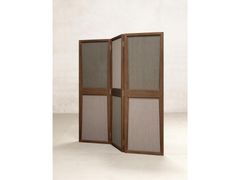 Paravento in teak e lino&nbsp;FOLDING SCREEN - PHANTOM HANDS VC