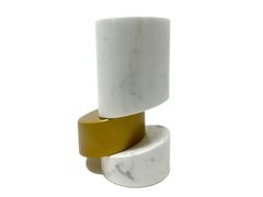 Vaso rotondo in marmo Calacatta Oro&nbsp;BRASS - PISTORE MARMI