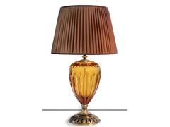 Lampada da tavolo satinata con cristallo ambra&nbsp;HAZEL 262/LG - POSSONI ILLUMINAZIONE