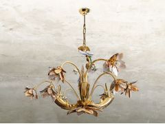 Lampadario in oro zecchino&nbsp;NATURAL MOOD 7000/6+3 - POSSONI ILLUMINAZIONE