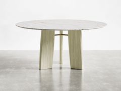 Tavolo rotondo in legno e marmo&nbsp;KIRA 588/TC - POTOCCO