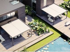 Pergola addossata in alluminio con copertura scorrevole&nbsp;PHOENIX FREE - PRATIC