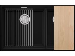 Lavello a una vasca e mezzo da appoggio in granito&nbsp;PRAGUE 80 DUO LEVEL SLIM - PRIMAGRAN