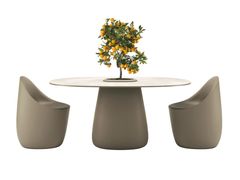 Tavolo ovale in gres laminato&nbsp;COBBLE STONEWARE BUCKET - QEEBOO